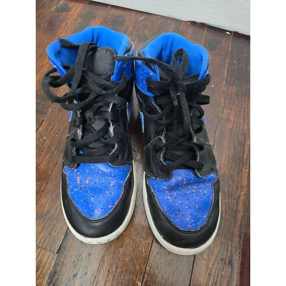 Nike Air Jordan Mid Royal Paint Splatter Sneakers 6Y